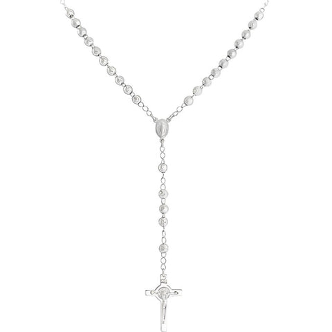 AMEN Collana Rosario in Argento 925, Gioiello Elegante e Raffinato - Lunghezza 50 + 3 cm