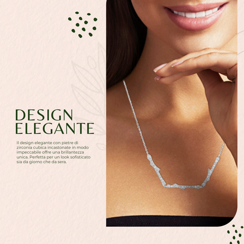 AMEN Collana Donna in Argento 925 con Zirconia Cubica | Gioiello Elegante e Raffinato | Accessorio Brillante, CLT