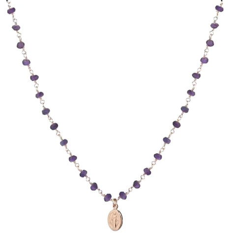 AMEN Collana Donna Romance in Argento 925 con Croce – 90 cm Elegante Rosario Religioso, AVI90RM