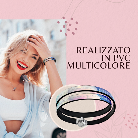 AMEN Bracciale Donna 36 cm in Argento 925 e Pelle con Chiusura Magnetica – Accessorio Elegante e Raffinato, TPNIT28-36