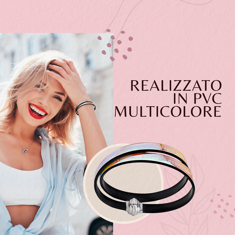 AMEN Bracciale Donna Collezione Padre Nostro in PVC Multicolore, Elegante Accessorio Moda, TPNIT29