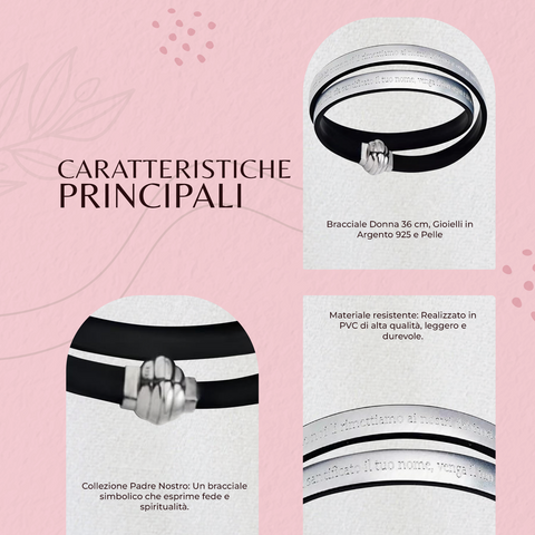 AMEN Bracciale Religioso in Argento 925 con Termoplastico e Chiusura Magnetica – Elegante Accessorio Donna, TPNIT26