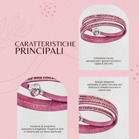 AMEN Bracciale Donna Pelle e Argento 925, Gioiello Elegante con Chiusura, Accessorio Moda Raffinato, PNLA18