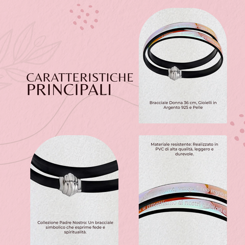 AMEN Bracciale Donna Collezione Padre Nostro in PVC Multicolore, Elegante Accessorio Moda, TPNIT29