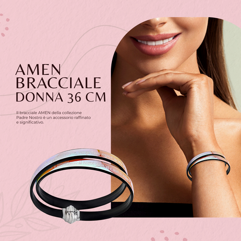 AMEN Bracciale Donna Collezione Padre Nostro in PVC Multicolore, Elegante Accessorio Moda, TPNIT29