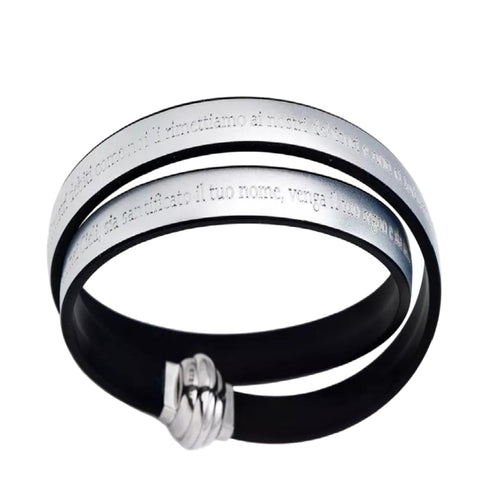 AMEN Bracciale Religioso in Argento 925 con Termoplastico e Chiusura Magnetica – Elegante Accessorio Donna, TPNIT26