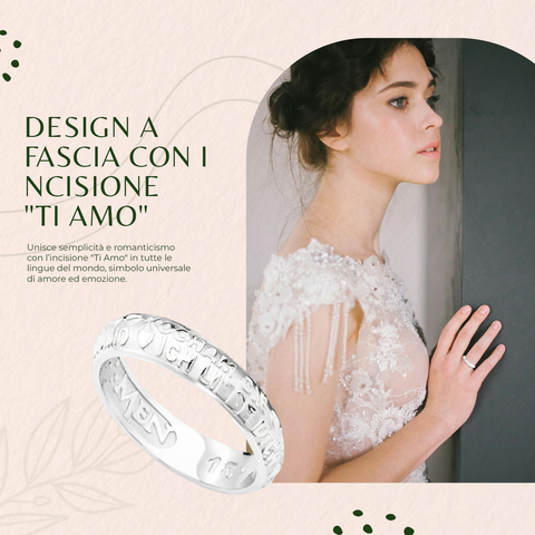 AMEN Anello Unisex in Argento 925 – Collezione Ti Amo con Incisione Multilingue, ATAB