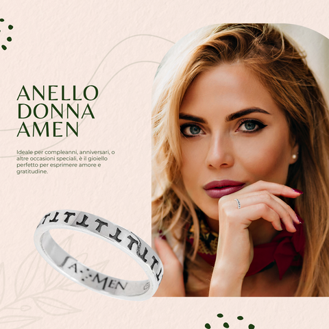 AMEN Anello Donna- Argento 925, Gioiello Elegante e Moderno, Accessorio Raffinato, AT