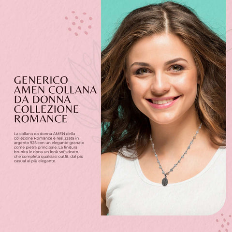 AMEN Collana Donna Amen Romance Argento 925 con Pietra di Luna Multicolore, 70 cm, PL70NM