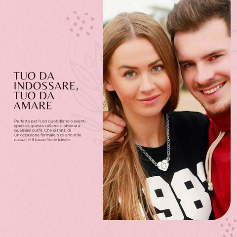 AMEN Collana Cuore Donna in Argento 925 – Collezione Angeli con Zirconi Brillanti, Elegante e Romantica, CTI1