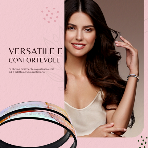 AMEN Bracciale Donna Collezione Padre Nostro in PVC Multicolore, Elegante Accessorio Moda, TPNIT29