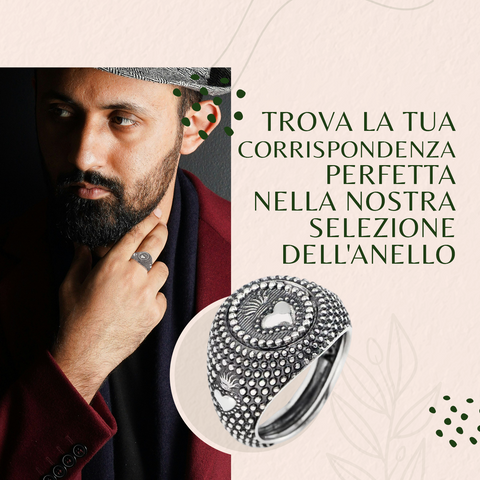 AMEN Anello Unisex in Argento 925 Brunito – Gioiello Elegante Ispirato alla Fede, ASC1