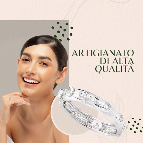 AMEN Anello Donna Eternity in Argento 925 con Zirconi Bianchi e Croce – Gioiello Elegante Rosario, AROBB-26