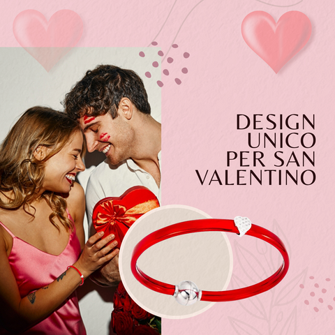 AMEN Bracciale Donna San in Argento 925 e Termoplastico Rosso Accessorio Elegante e alla Moda 17 cm, TC08-17