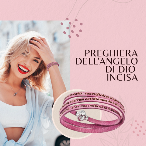 AMEN Bracciale Donna Pelle e Argento 925, Gioiello Elegante con Chiusura, Accessorio Moda Raffinato, PNLA18