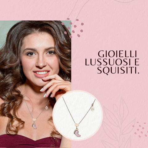 AMEN Collana Donna Cuore di Mamma in Argento con Finitura Oro Rosa – Gioiello Elegante e Significativo, CPIERR
