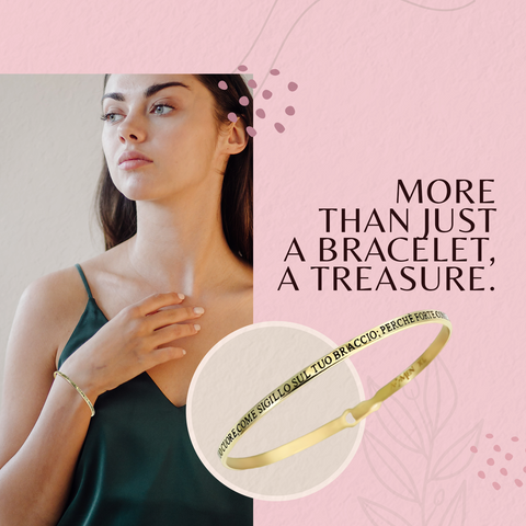 AMEN Bracciale Donna Argento 925 con Iscrizione Set Me As A Seal Upon Your Heart Love Is Strong As Death, SC007-S