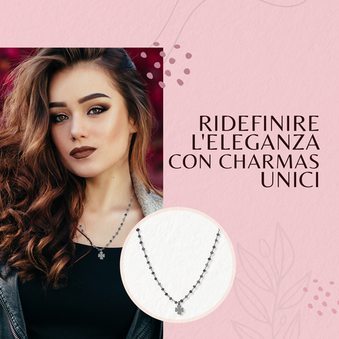 AMEN Bracciale Donna Romance in Argento 925 – Ciondolo Quadrifoglio, Elegante e Portafortuna, IO90NQ