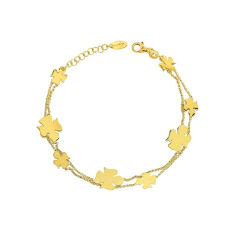 AMEN Bracciale con Ciondolo Angelo in Oro – Elegante e Raffinato con Dettagli Intricati, BR2AG