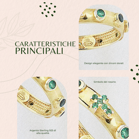 AMEN Anello Eternity in Argento 925 con Zirconi e Croce – Gioiello Elegante da Donna, AROGV