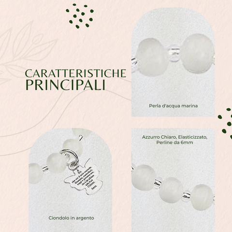 AMEN Bracciale Angelo Di Dio in Vetro di Murano con Perle e Ciondolo in Argento - ADJA