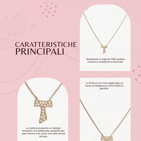 AMEN Collana Donna Argento 925 Finitura Oro Rosa - CRCZR3T