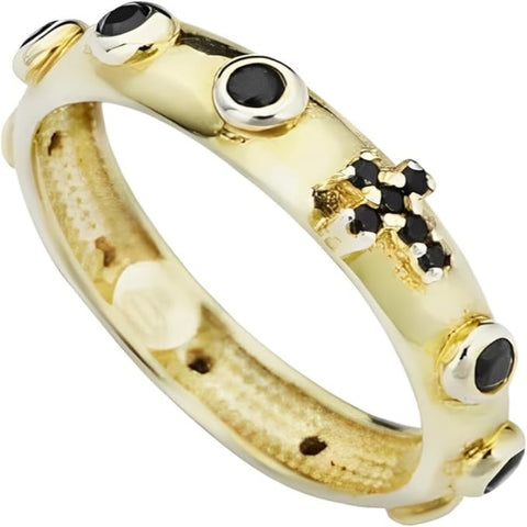 AMEN Rosario Argento 925 con Zirconi e Pietre Gialle | Gioiello Elegante - AROGN