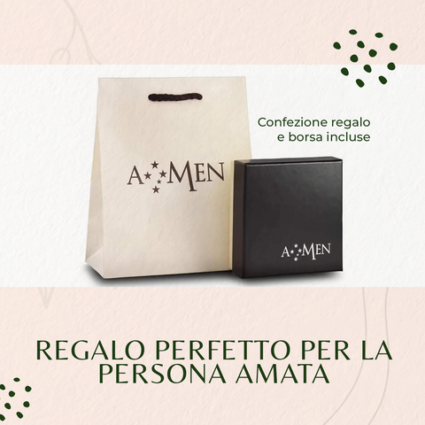 AMEN Bracciale Junior in Argento 925 mit Perle aus Murano Rosa und Angelo - ADJR 