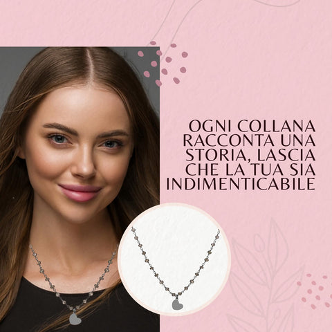 AMEN Collana Donna in Argento 925 con Quarzo – 70 cm, QF70NCU