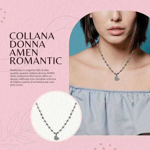 AMEN Collana Donna in Argento 925 con Quarzo – 70 cm, QF70NCU