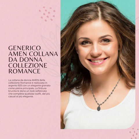 Collana Donna AMEN Romance Argento 925 con Quarzo Fumé, QF90NM