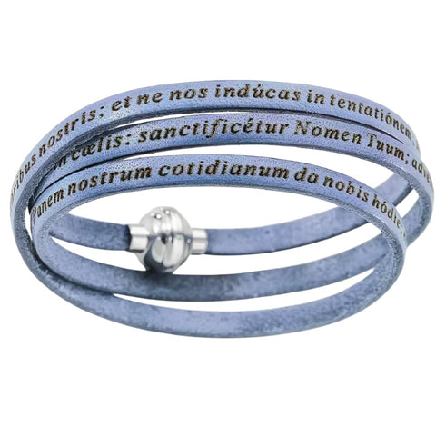 Amen Bracciale Donna Pelle e Argento 925, Gioiello Religioso, Collezione Padre Nostro, Accessorio Elegante, PNLA22-57