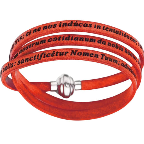 Amen Bracciale Donna Pelle e Argento 925, Gioiello Religioso Elegante, Collezione Padre Nostro, PNLA23