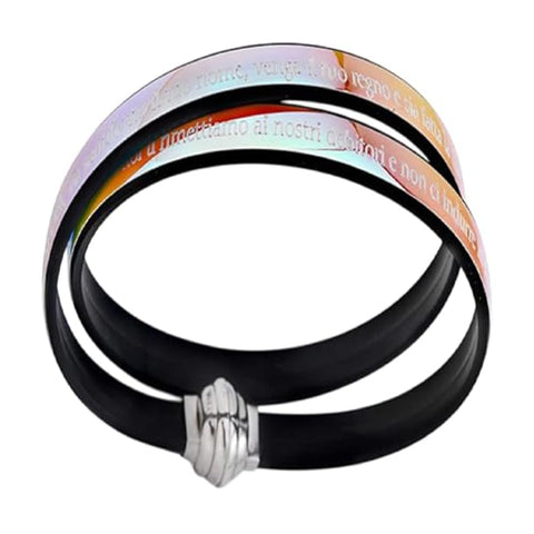 AMEN Bracciale Donna Collezione Padre Nostro in PVC Multicolore, Elegante Accessorio Moda, TPNIT29